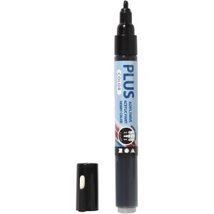 Plus Color Marker zwart, verfstift lijn 1-2mm 5,5ml