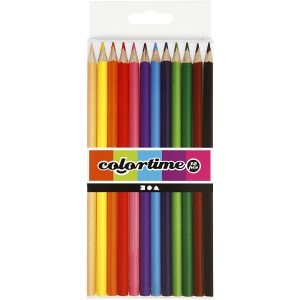 Kleurpotloden Colortime, 3mm  basiskleuren, 12 stuks