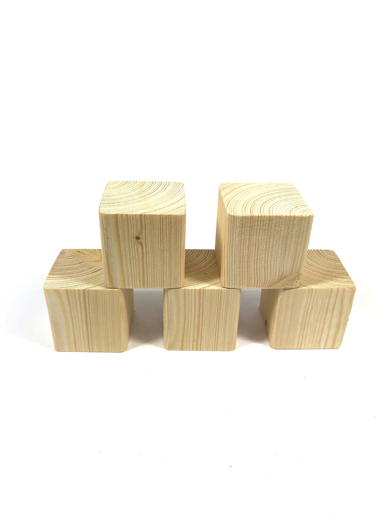 Houten kubus decoratie blokjes, 45x45x45mm 5 stuks feestjeknutselen.nl