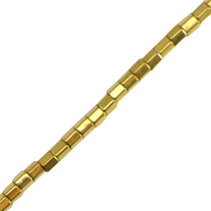 Hematite kralen tube Gold 2mm 20 stuks