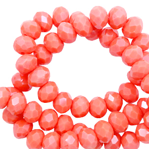 topfacet kralen coral red pearl shine coating