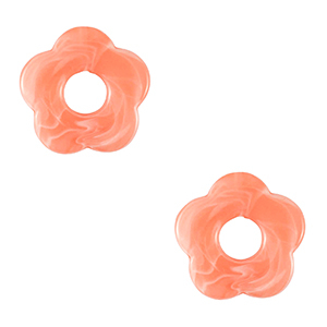 acryl bedels bloem peachy orange