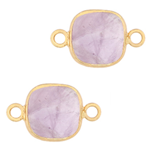 natuursteen hanger kwarts soft purple heather gold